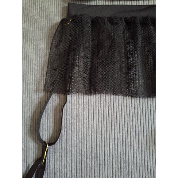 Icollection Risque Black 4-Piece BRA, PANTY, GARTER, NYLONS Lingerie Set Large - Picture 5 of 9